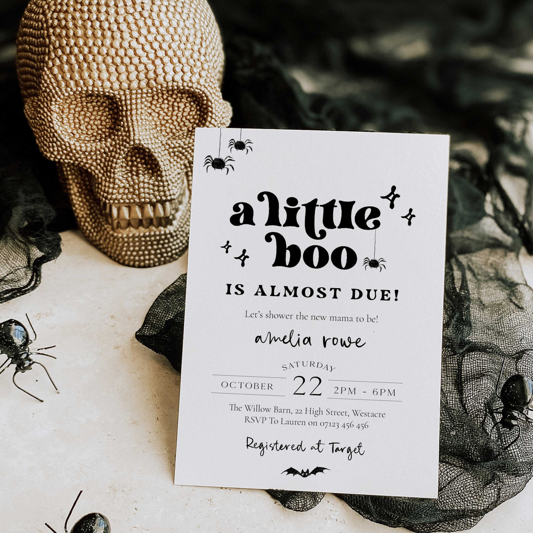 Retro Little Boo Baby Shower Invitation