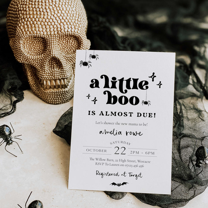 Retro Little Boo Baby Shower Invitation