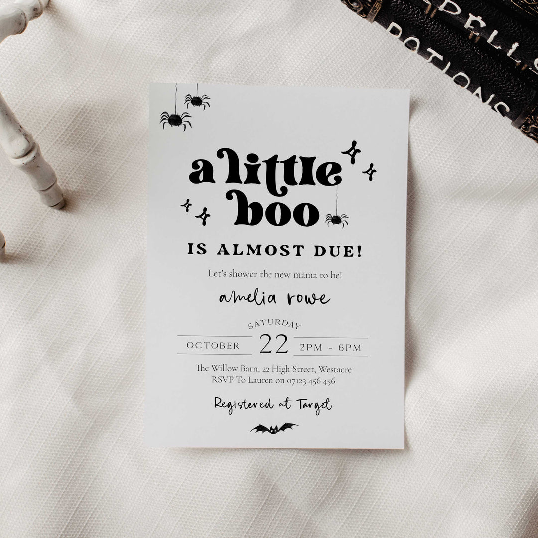 Retro Little Boo Baby Shower Invitation