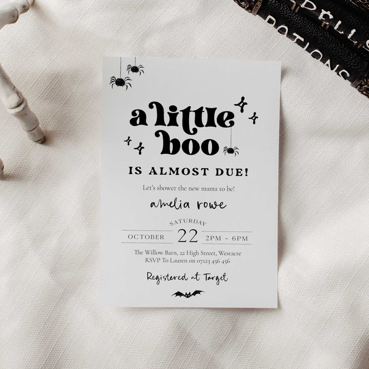 Retro Little Boo Baby Shower Invitation