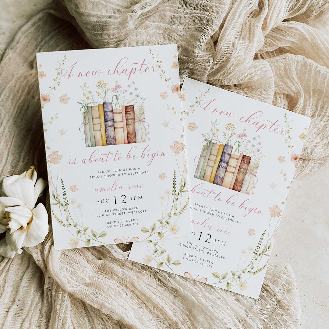 Wildflower A New Chapter's About To Begin Bridal Invitation