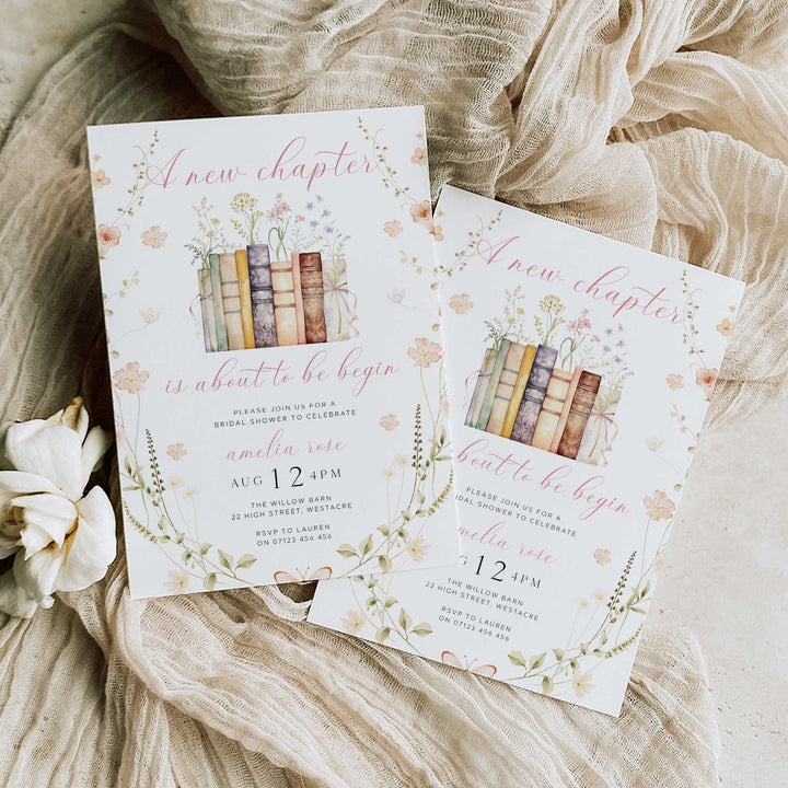 Wildflower A New Chapter's About To Begin Bridal Invitation