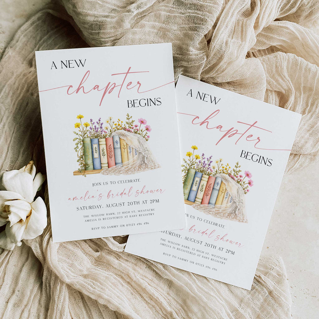 A New Chapter's About To Begin Bridal Party Invitation
