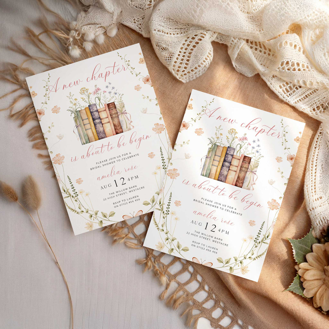Wildflower A New Chapter's About To Begin Bridal Invitation