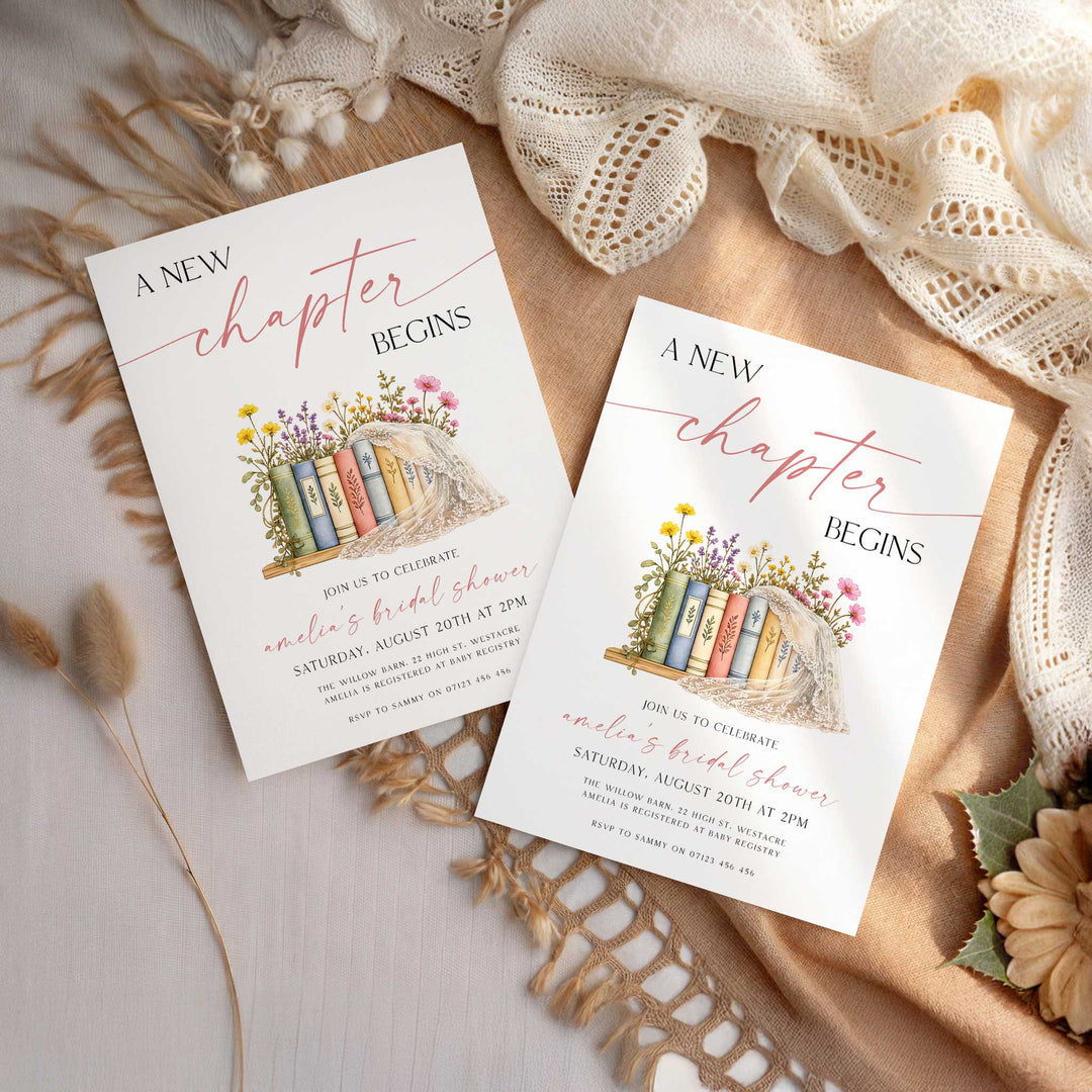 A New Chapter's About To Begin Bridal Party Invitation