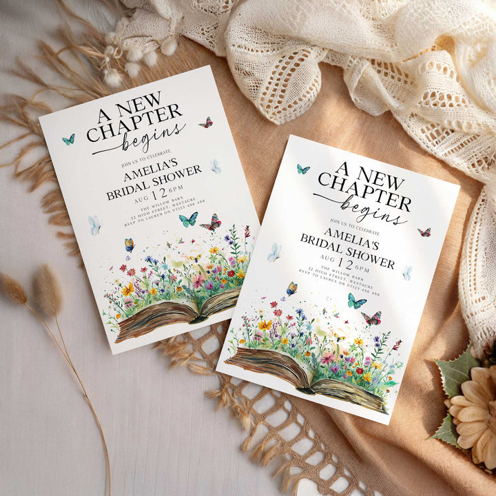 A New Chapter Begins Bridal Invitation