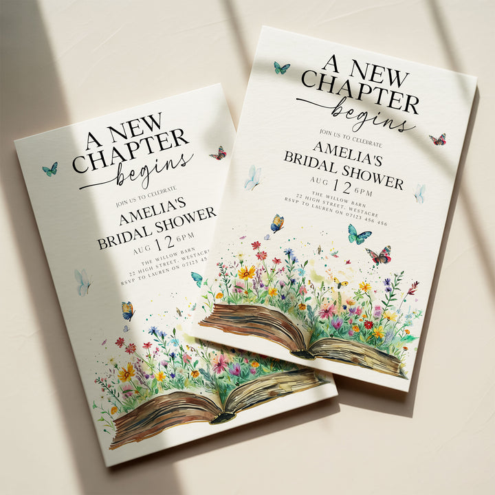 A New Chapter Begins Bridal Invitation