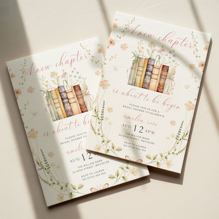 Wildflower A New Chapter's About To Begin Bridal Invitation