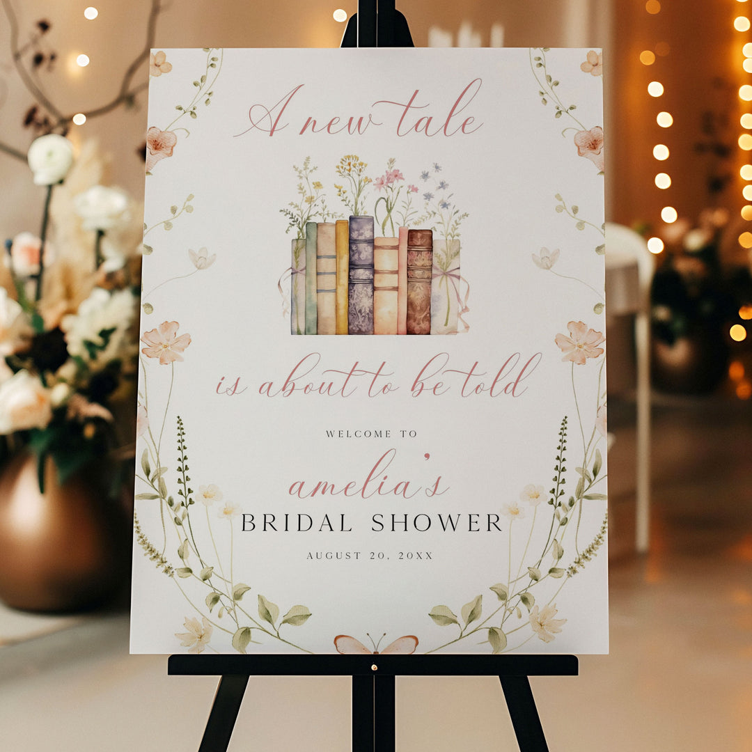 Wildflower New Tale Bridal Welcome Sign