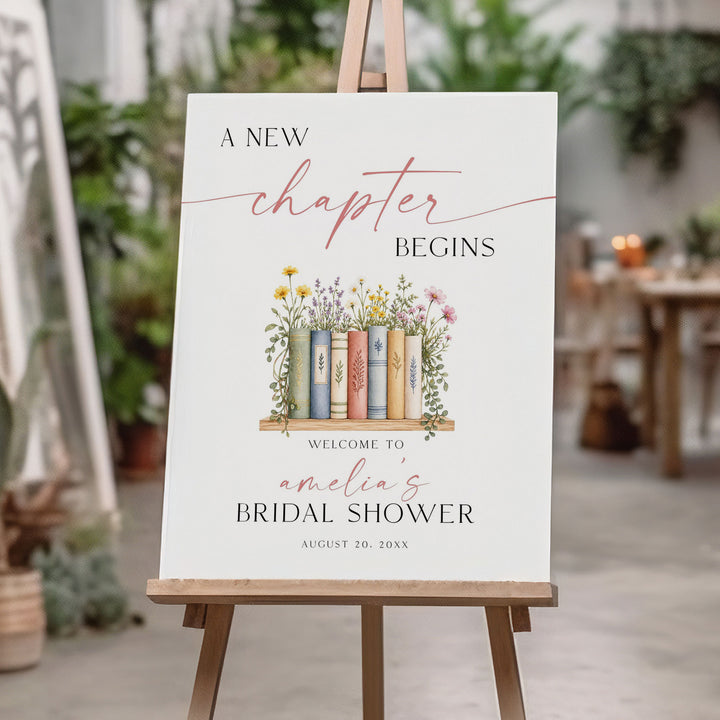 A New Chapter Begins Bridal Welcome Sign