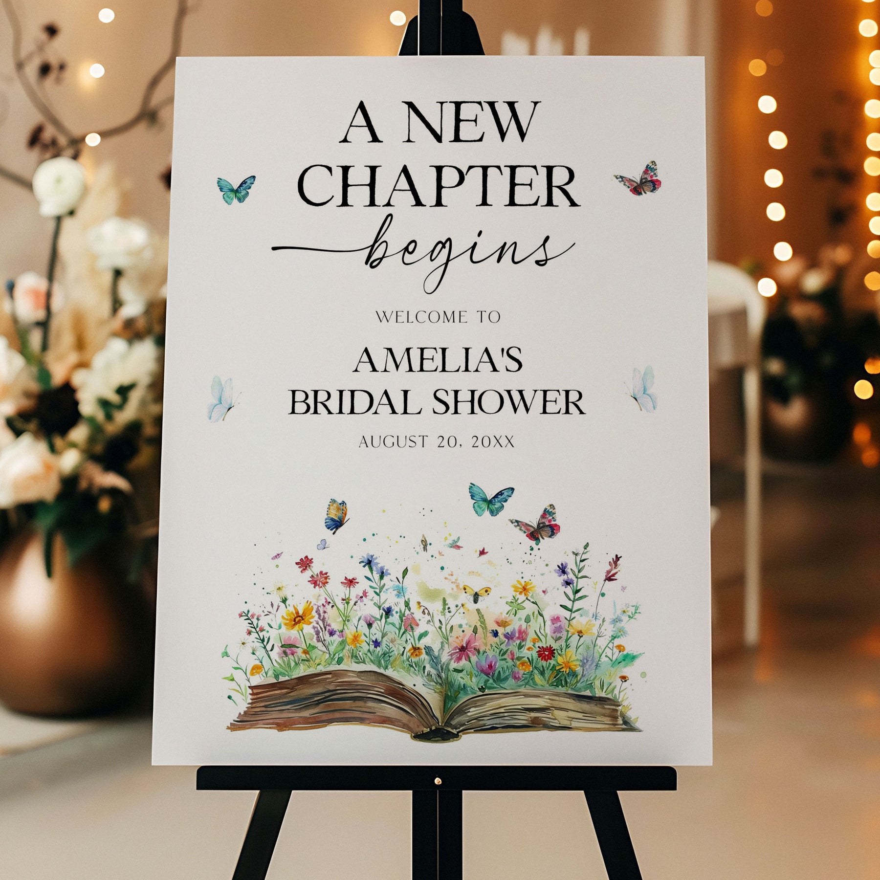 First Chapter Welcome Sign A New Chapter Begins Bridal Welcome Sign Template – OhHappyPrintables