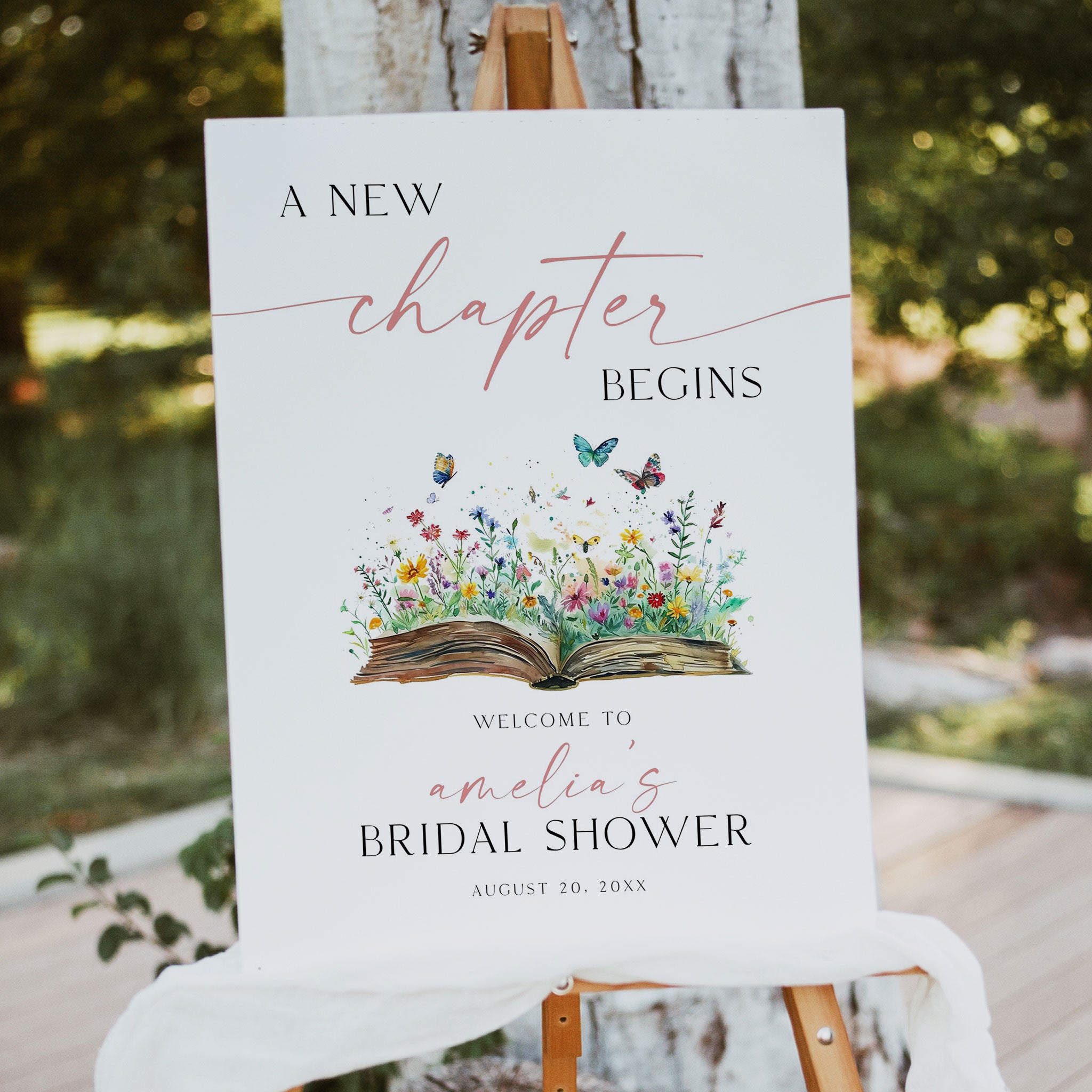 First Chapter Welcome Sign A New Chapter's About To Begin Bridal Welcome Sign Template ...