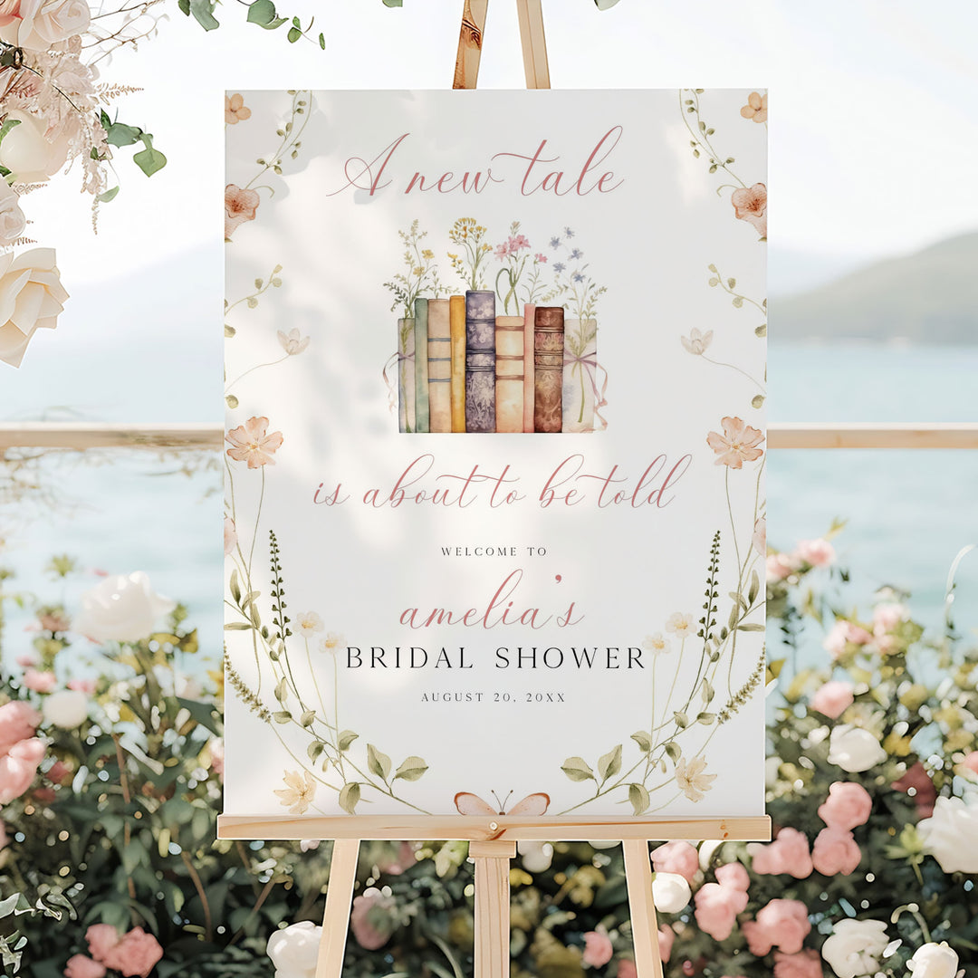 Wildflower New Tale Bridal Welcome Sign