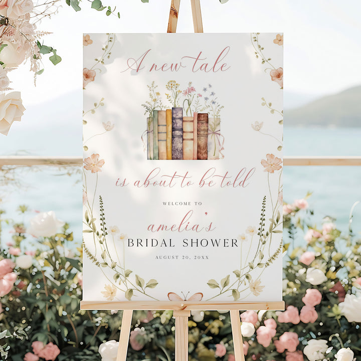 Wildflower New Tale Bridal Welcome Sign