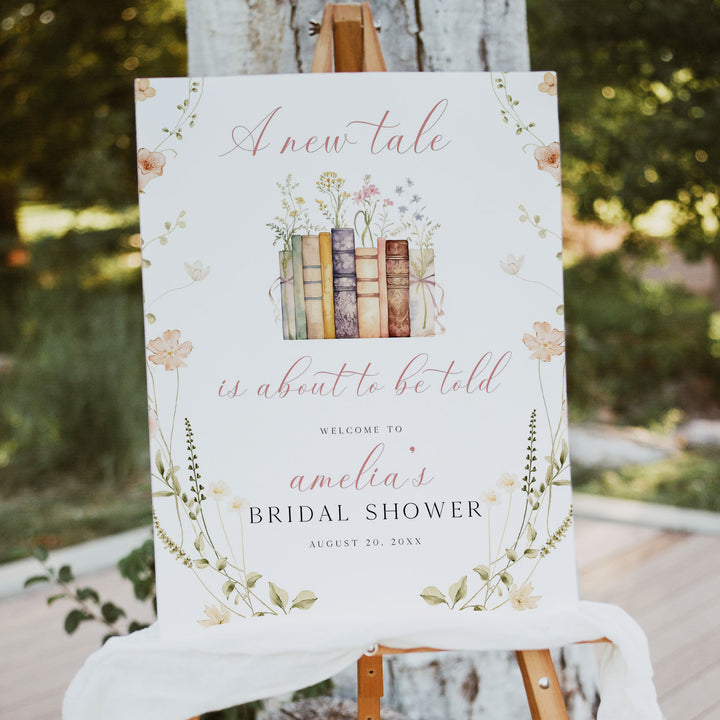 Wildflower New Tale Bridal Welcome Sign