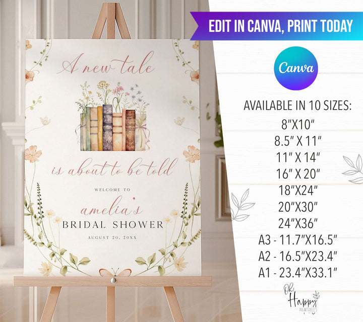 Wildflower New Tale Bridal Welcome Sign