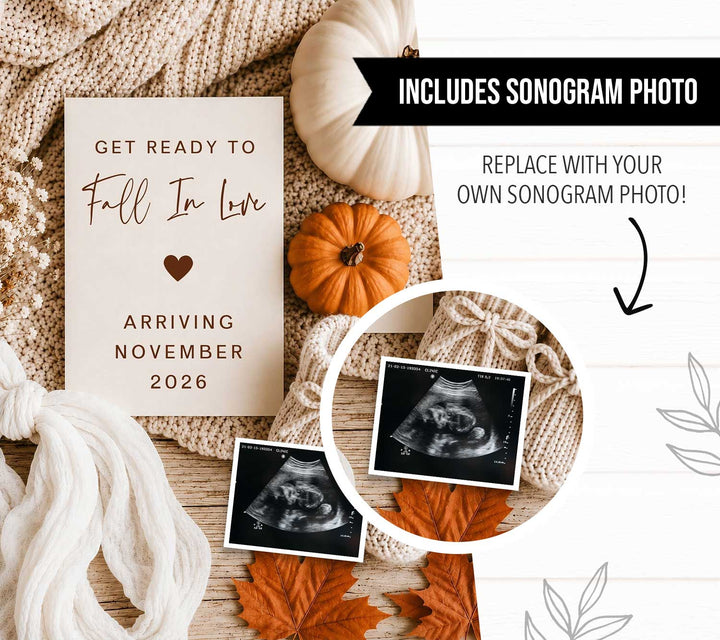 Fall Digital Pregnancy Announcement