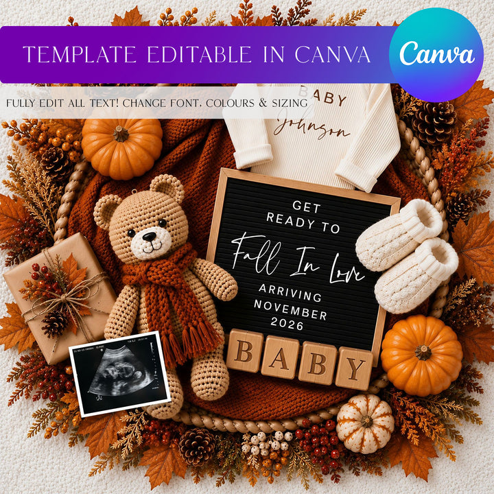 Fall Pregnancy Announcement Post