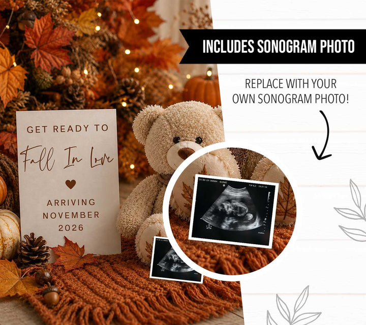 Teddy Bear Fall Themed Pregnancy Announcement