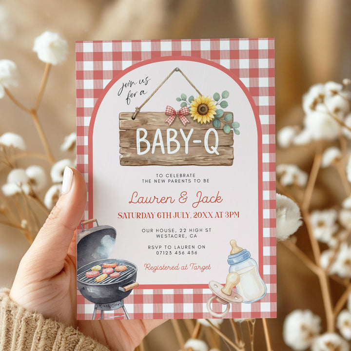 Baby Q Hanging Sign Invitation Set