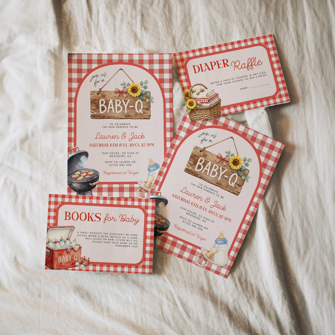 Baby Q Hanging Sign Invitation Set