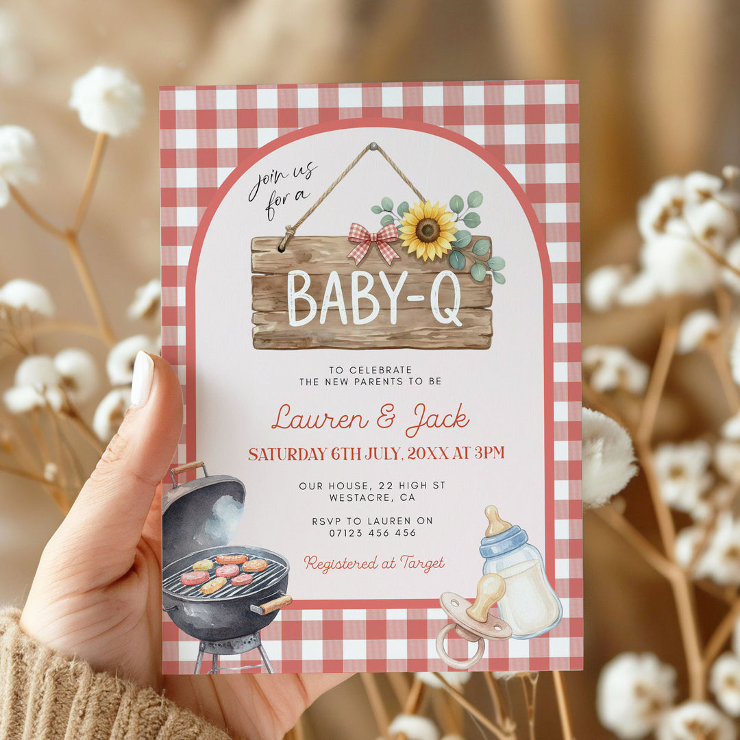 Baby Q Hanging Sign Invitation