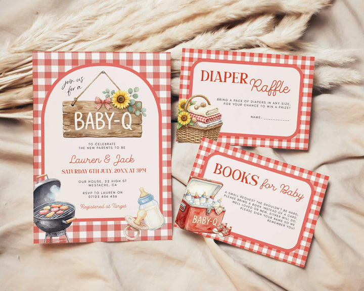 Baby Q Hanging Sign Invitation Set