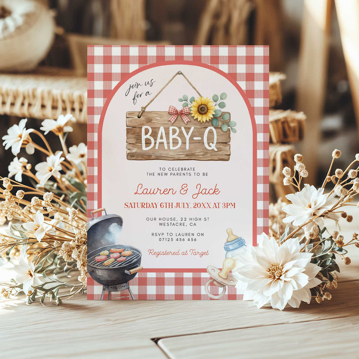 Baby Q Hanging Sign Invitation Set