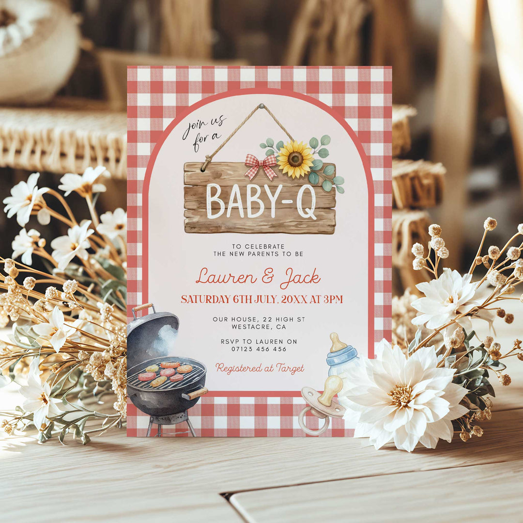 Baby Q Hanging Sign Invitation