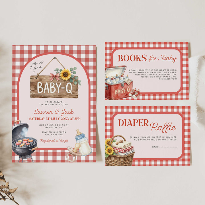 Baby Q Hanging Sign Invitation Set