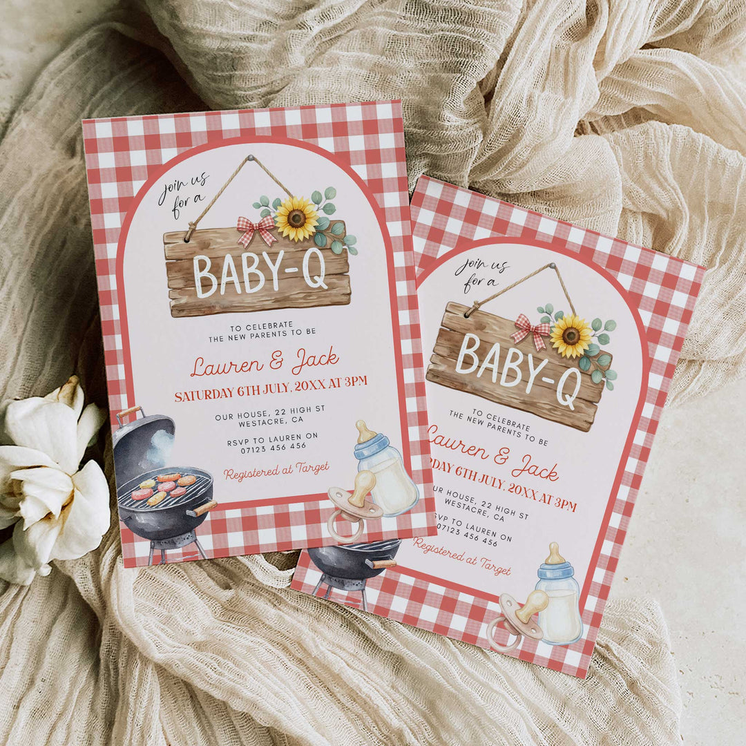 Baby Q Hanging Sign Invitation Set