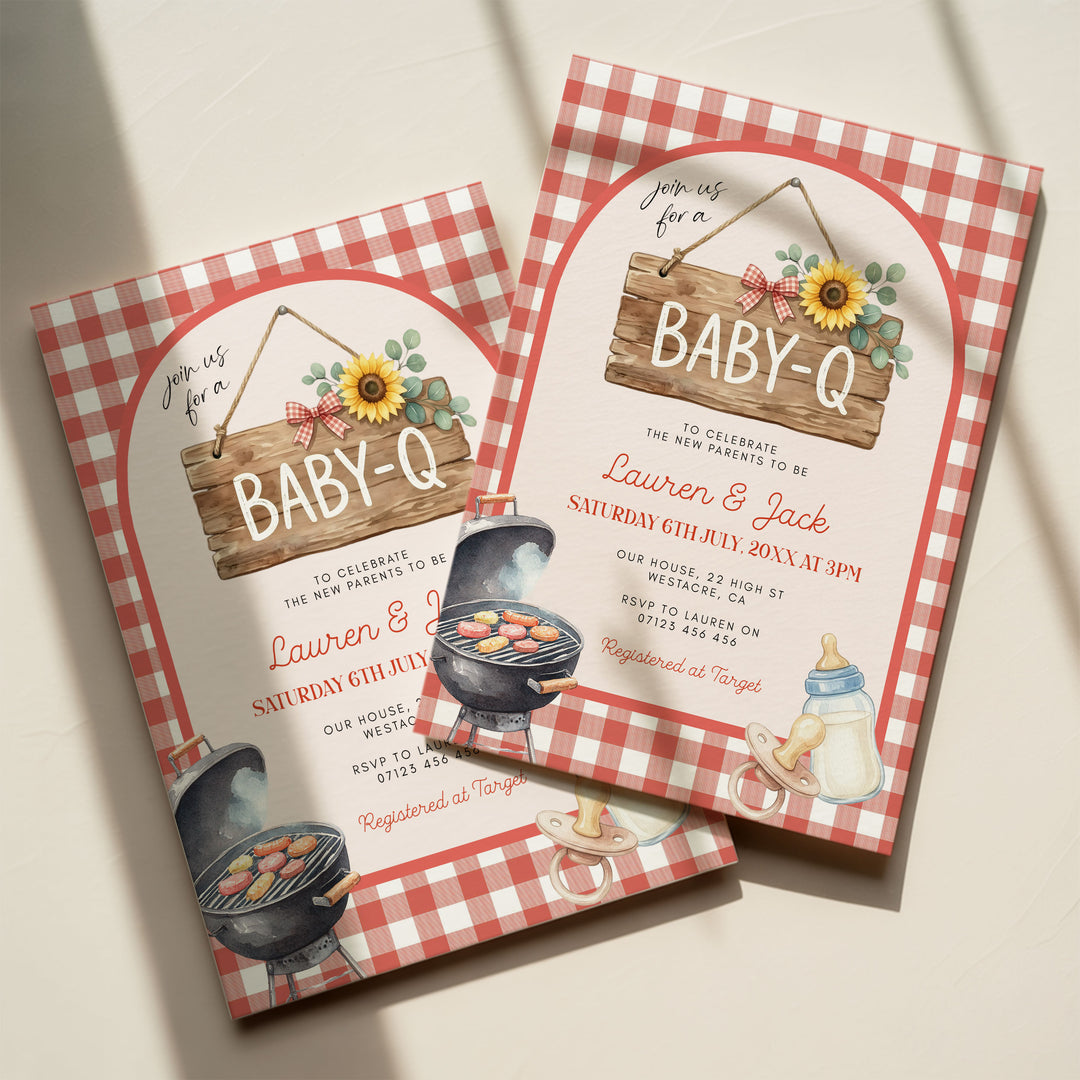 Baby Q Hanging Sign Invitation