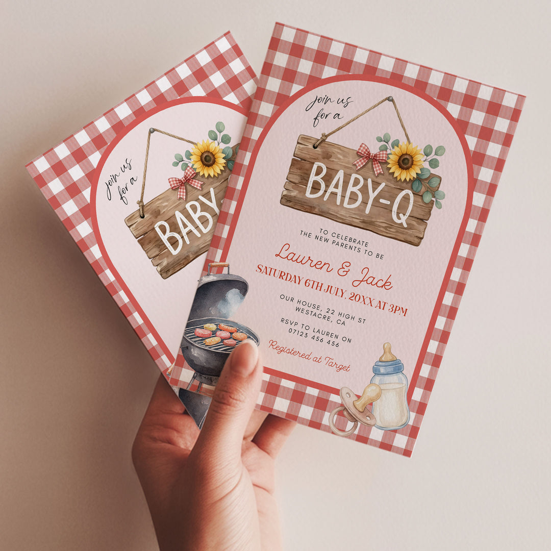 Baby Q Hanging Sign Invitation Set