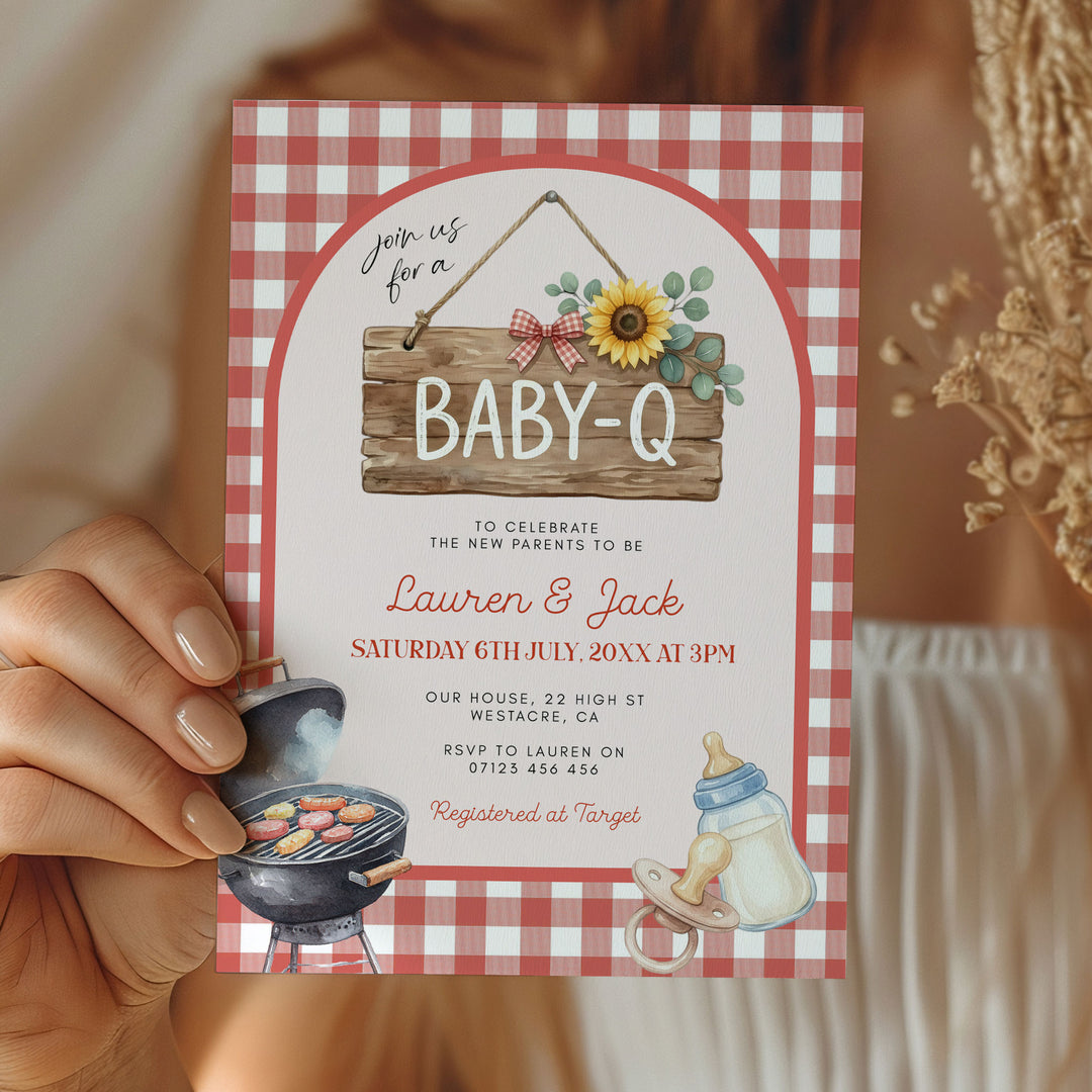 Baby Q Hanging Sign Invitation