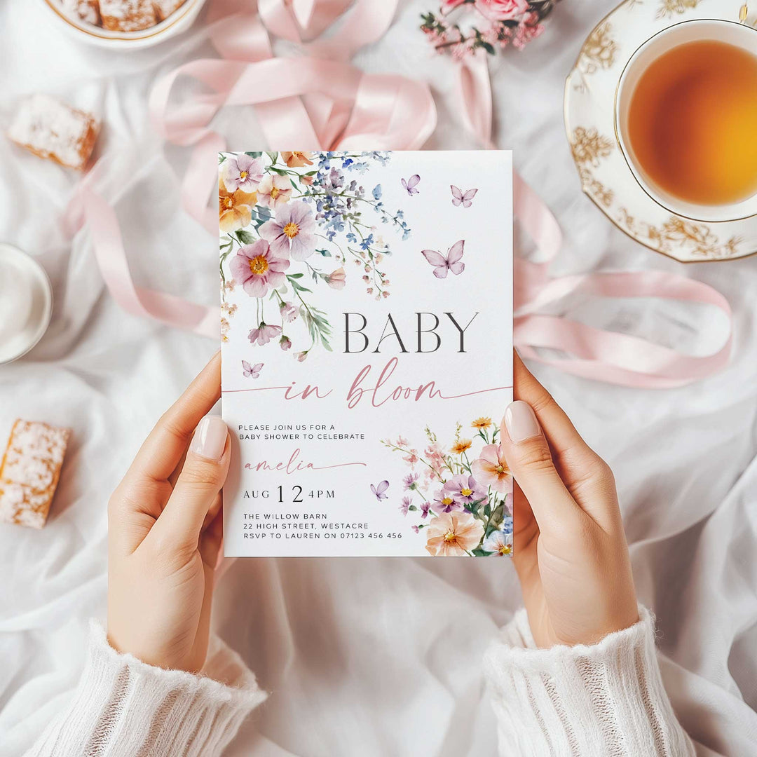 Floral Baby In Bloom Invitation