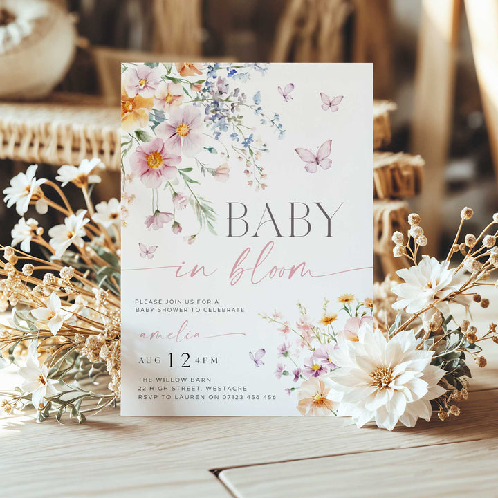 Floral Baby In Bloom Invitation