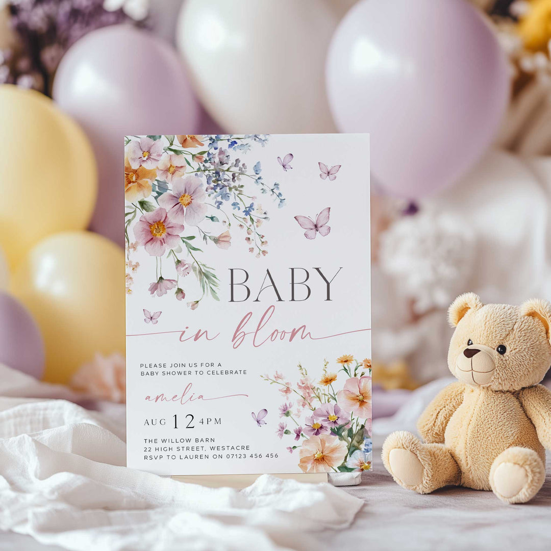 Floral Baby In Bloom Invitation