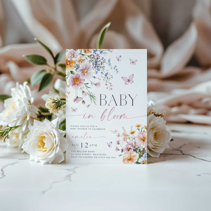 Floral Baby In Bloom Invitation