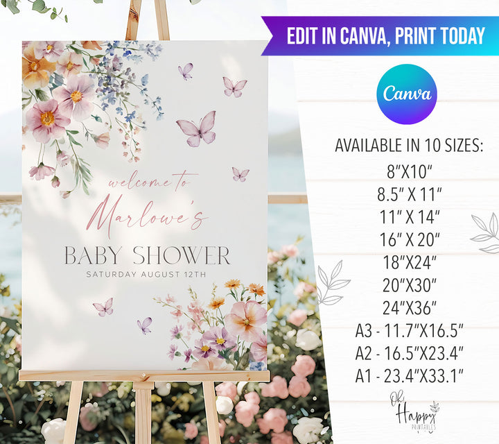 Baby In Bloom Welcome Sign