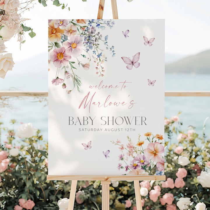 Baby In Bloom Welcome Sign