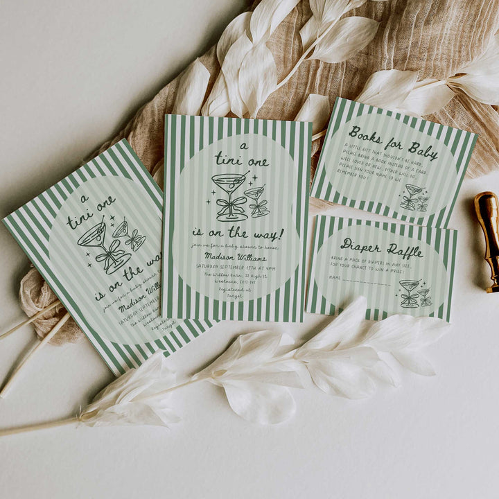 Tini Baby Shower Invitation Set editable in Canva