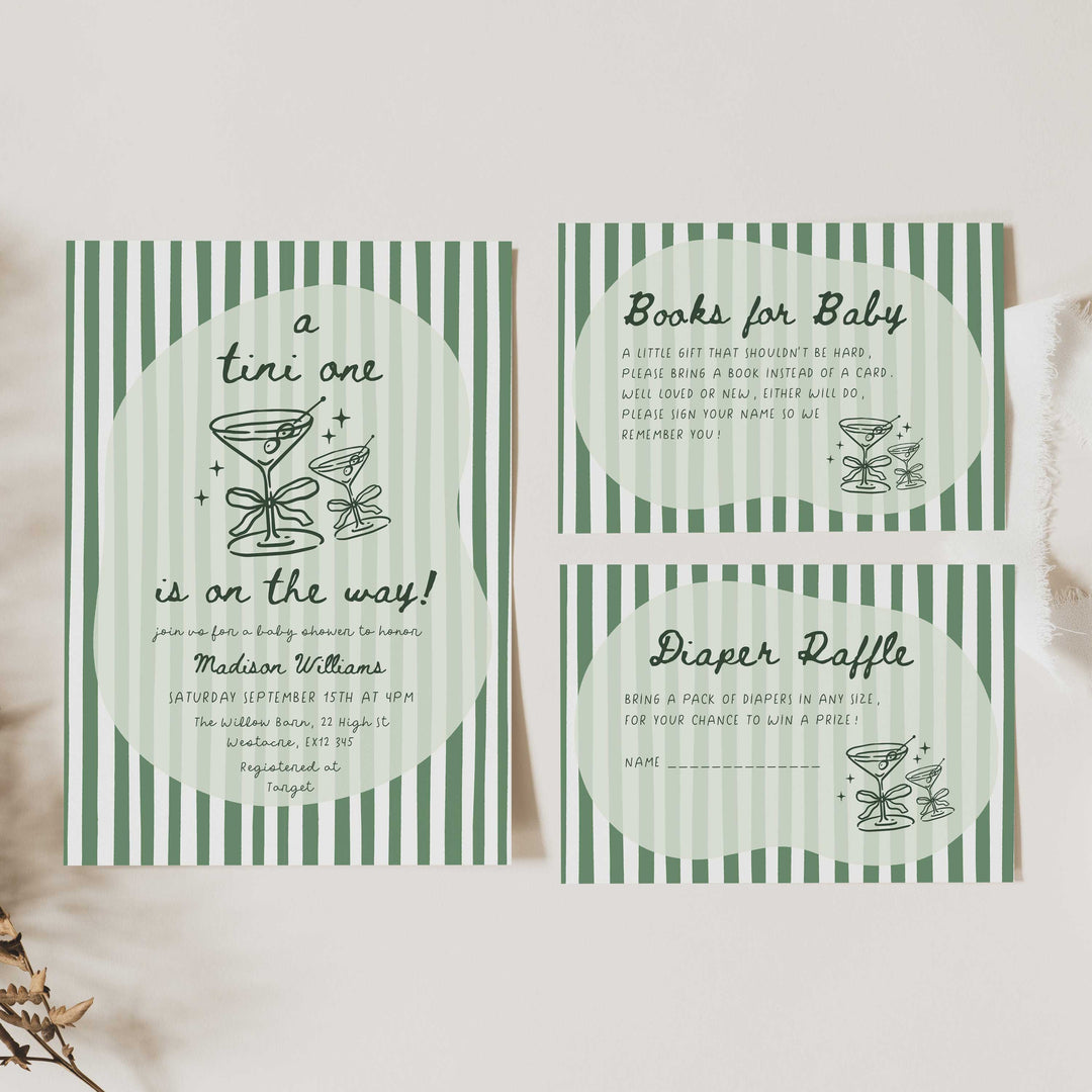 Tini Baby Shower Invitation Set editable in Canva