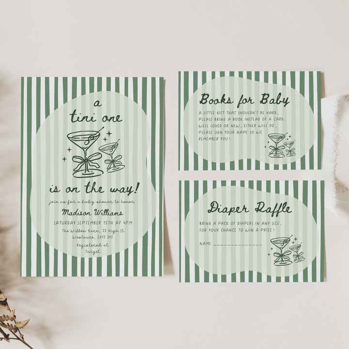 Tini Baby Shower Invitation Set editable in Canva