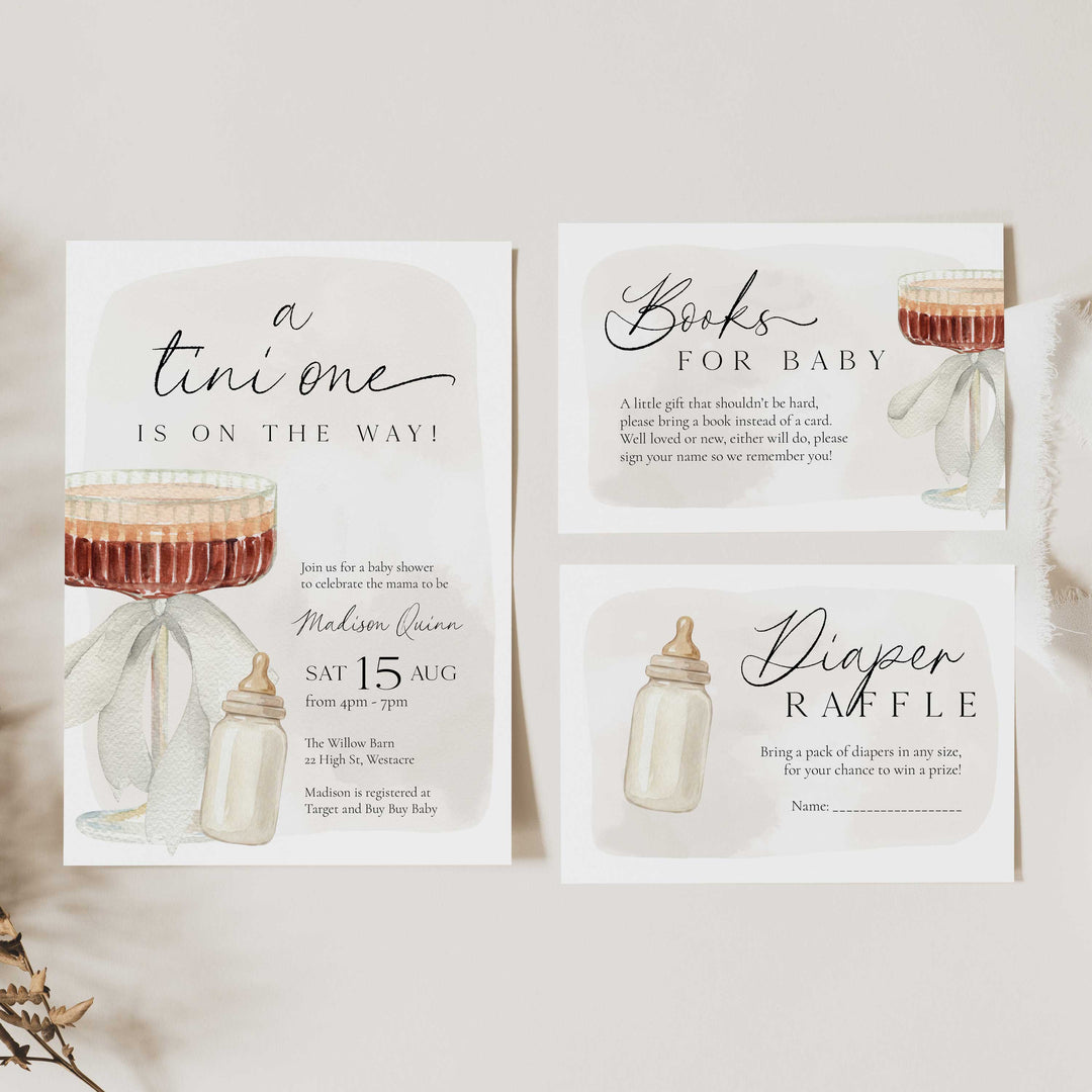 Tini Baby Shower Watercolour Invitation Set