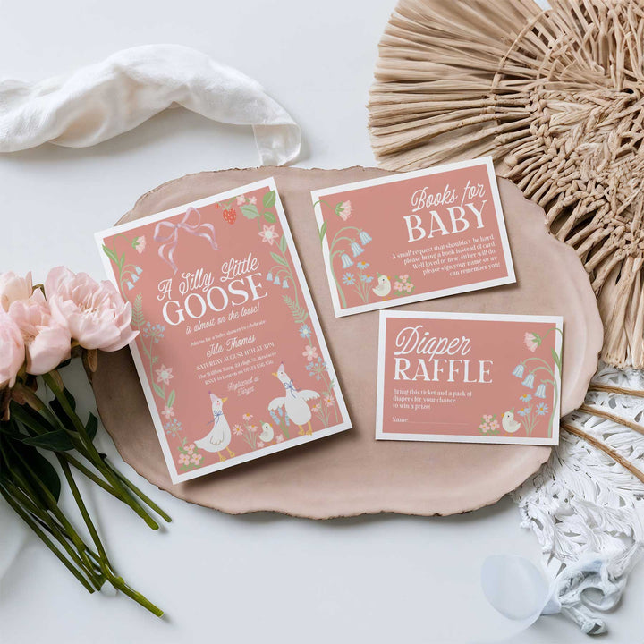 Pink Silly Goose Invitation Set