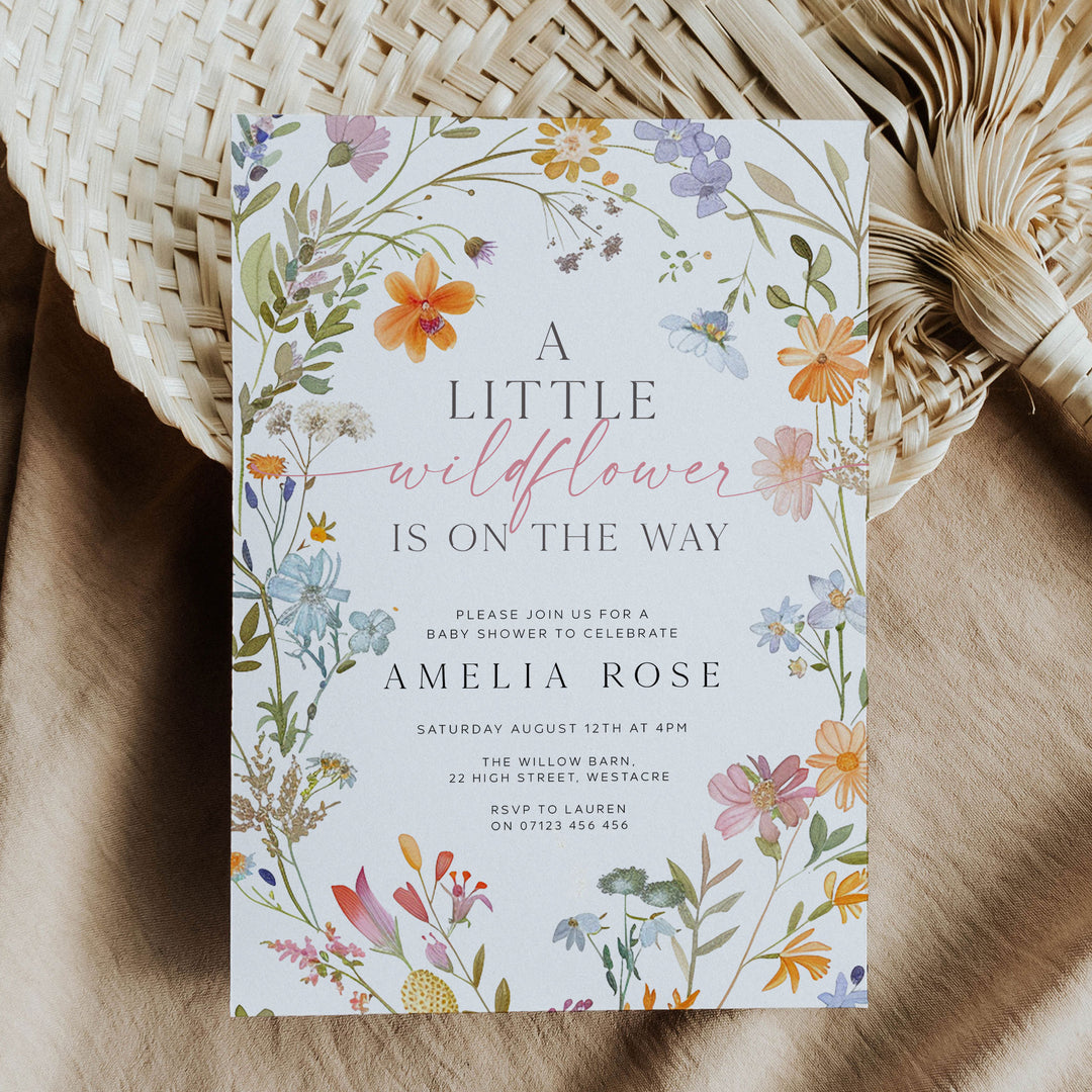 A Little Wildflower Is On The Way Invitation