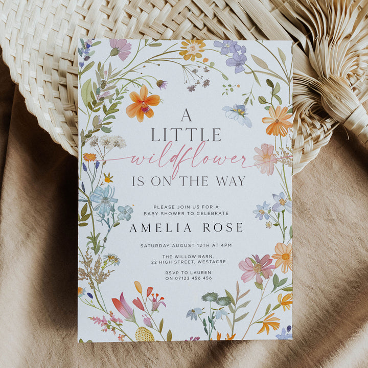 A Little Wildflower Is On The Way Invitation