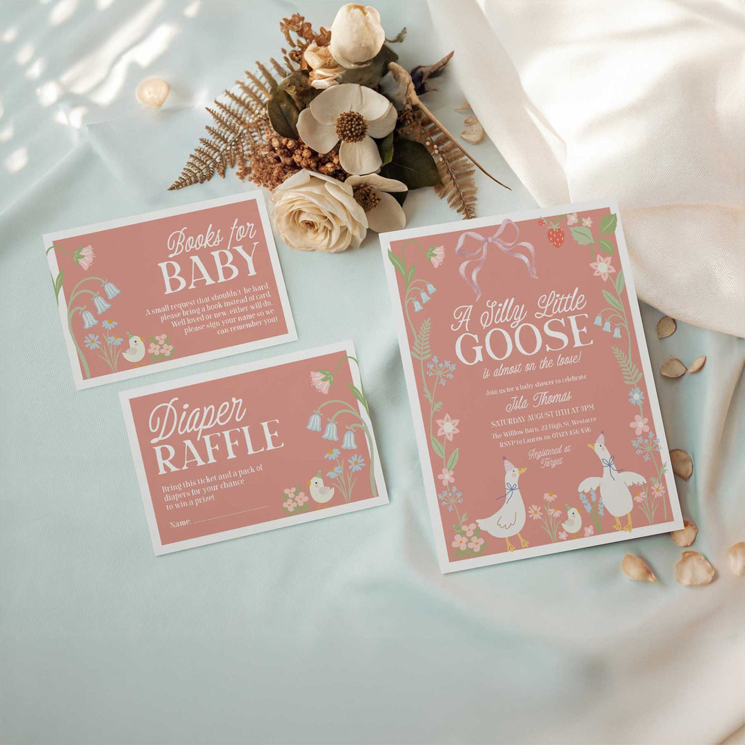Pink Silly Goose Invitation Set