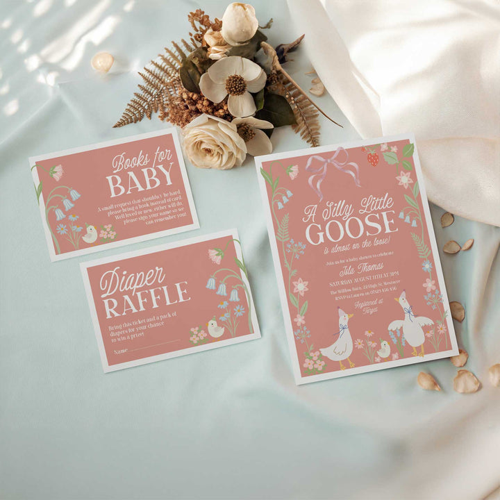 Pink Silly Goose Invitation Set