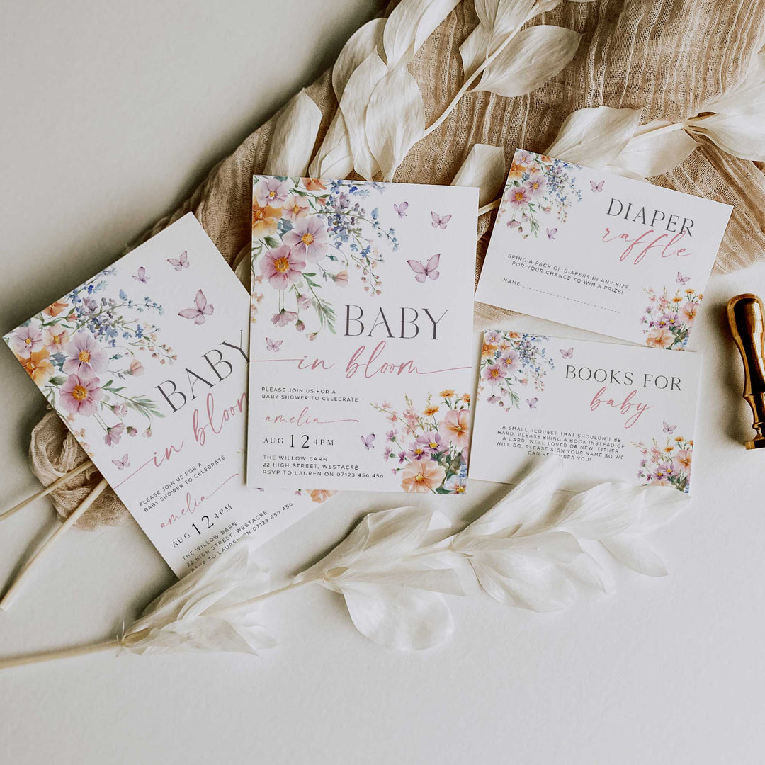 Baby In Bloom Invitation Set